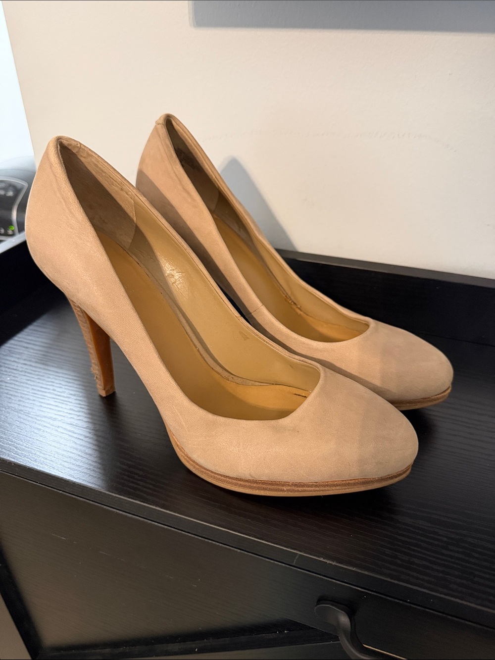 Nine West Blush Suede Round-Toe High Heels